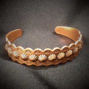 Vintage Copper Concho Cuff Bracelet Southwest